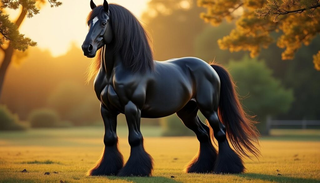 découvrez le frison, ce cheval majestueux au pelage noir brillant, reconnu pour son élégance et son caractère exceptionnel. un géant au charme unique à ne pas manquer.