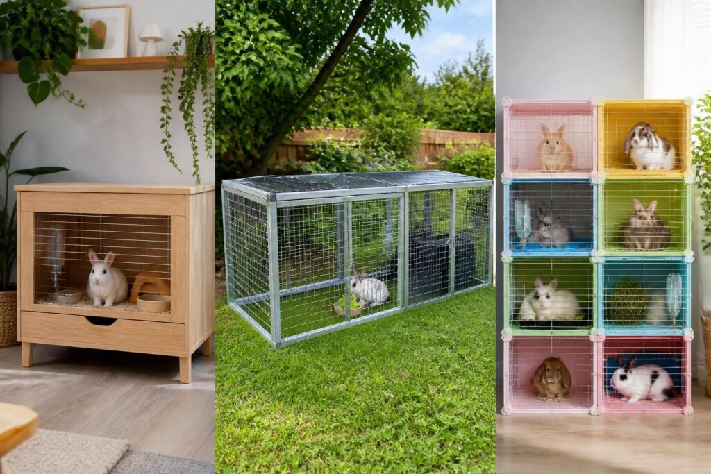 découvrez notre sélection de cages pour lapins, adaptées à tous les environnements : intérieur, extérieur et disponibles en plusieurs tailles pour le confort de votre compagnon.