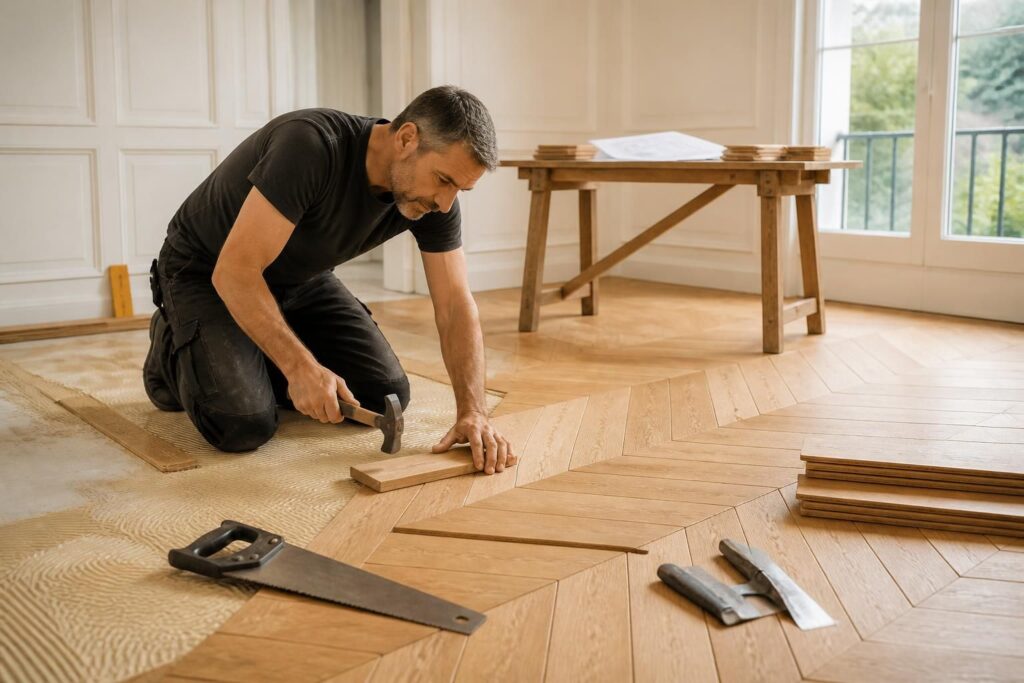 trouvez un artisan spécialisé en création de parquet pour un travail sur mesure, alliant qualité et savoir-faire pour sublimer votre intérieur.