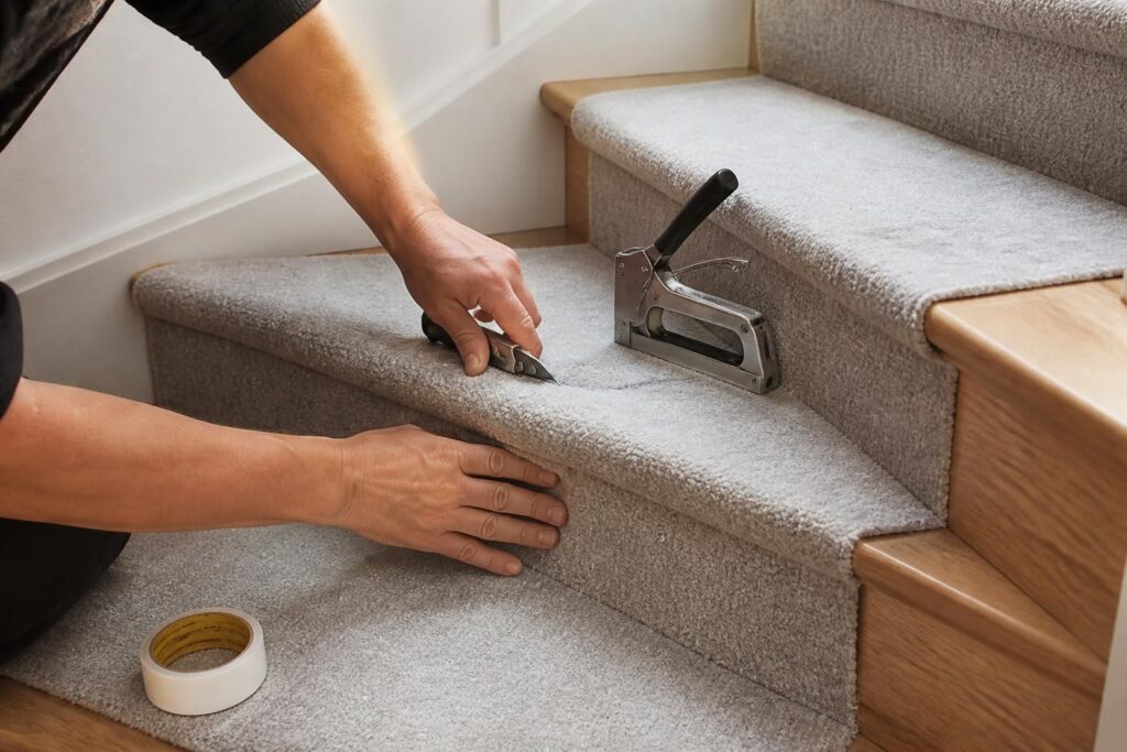 découvrez nos astuces pour réussir la pose de moquette sur un escalier en bois ou tournant et obtenir un rendu parfait et durable.